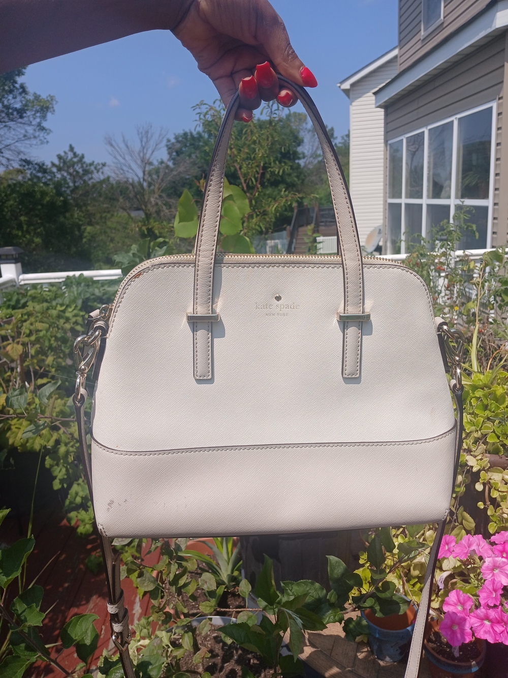 Kate Spade Cream Saffiano Leather Dome Satchel